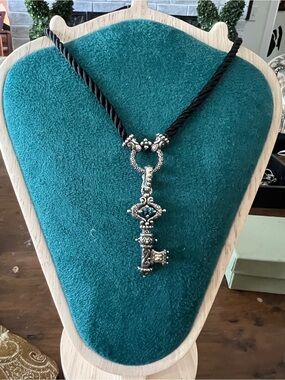 Barbara Bixby Sterling Silver & 18k Enhancer with Black Cord